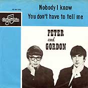 Peter & Gordon, Nobody I know, Dutch single