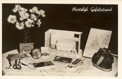Fotokaart poppenbadkamer ca. 1940-1950